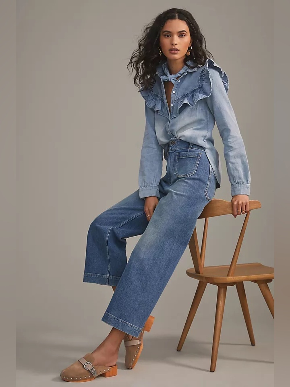 Anthropologie | Pilcro the skipper high rise wide leg Jean crop size 27 - Picture 2 of 7